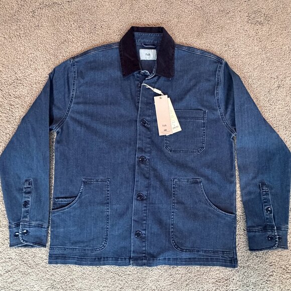 Folk Other - Folk Nelson Denim Chore Jacket in Indigo Blue Men's Size Large - New With Tags